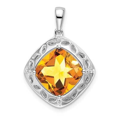 Citrine Diamond Pendant Sterling Silver PM7078-CI-002-SSA, MPN: PM7078-CI-002-SSA,