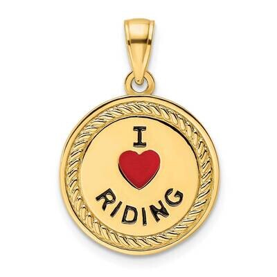 I Heart Horses/I Heart Riding Enameled Reversible Pendant 14k Gold K9802, MPN: K9802, 196904086568