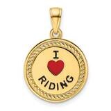 I Heart Horses/I Heart Riding Enameled Reversible Pendant 14k Gold K9802, MPN: K9802, 196904086568