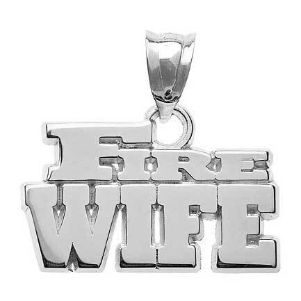 Fire Wife Block Letters Pend. Size Sterling Silver PBS005PNSS