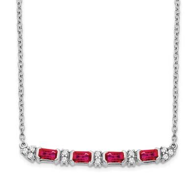 Ruby Diamond 18 Inch Bar Necklace 14k White Gold PM7225-RU-010-WA, MPN: PM7225-RU-010-WA, 883957763…