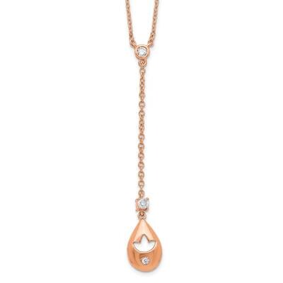 Diamond Teardrop Flower Dangle 18 Inch Necklace 14k Rose Gold PM6883-007-RA, MPN: PM6883-007-RA, 88…