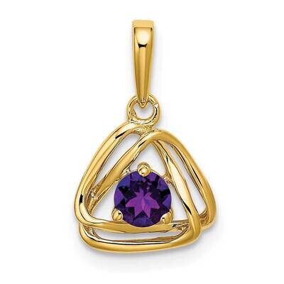 Amethyst Triangle Pendant 14k Gold PM7395-AM-Y, MPN: PM7395-AM-Y, 191101400728