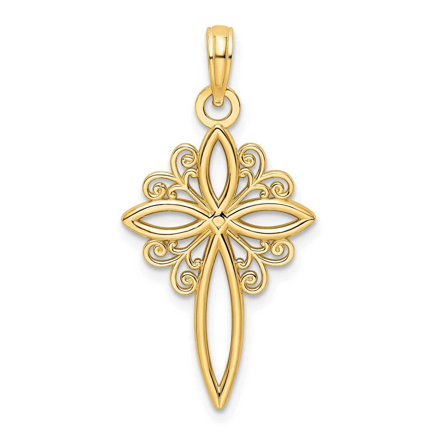Cross Pendant 14k Polished Gold K9827, MPN: K9827,