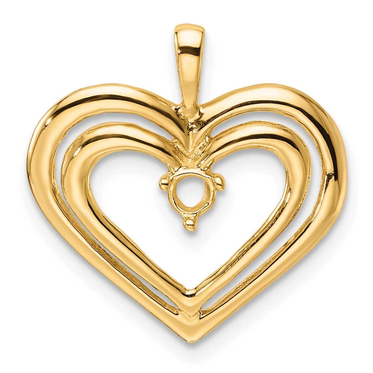 Double Heart Diamond Pendant Mounting 14k Gold PM4842-013-Y