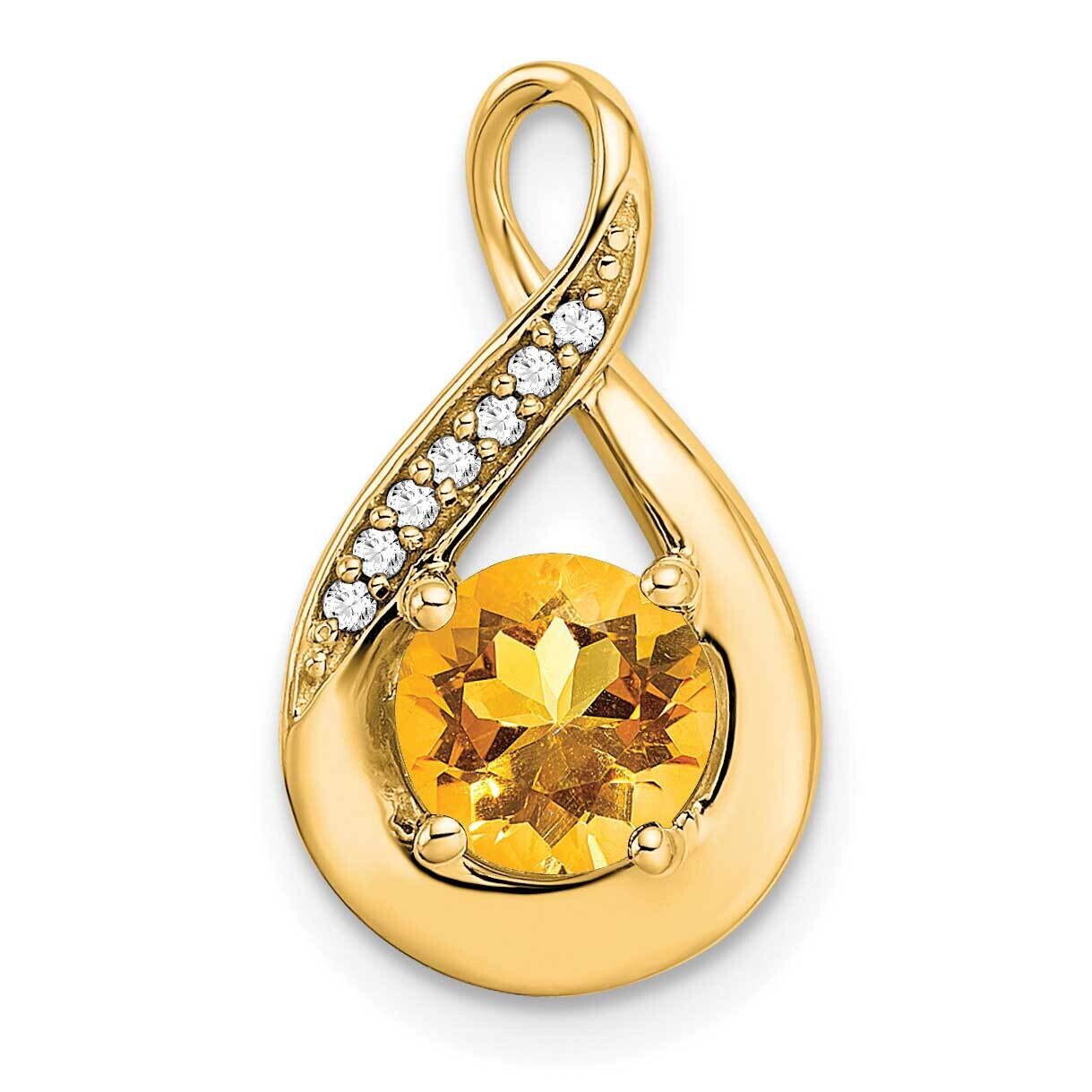 Citrine Diamond Pendant 14k Gold PM7056-CI-003-YA, MPN: PM7056-CI-003-YA,
