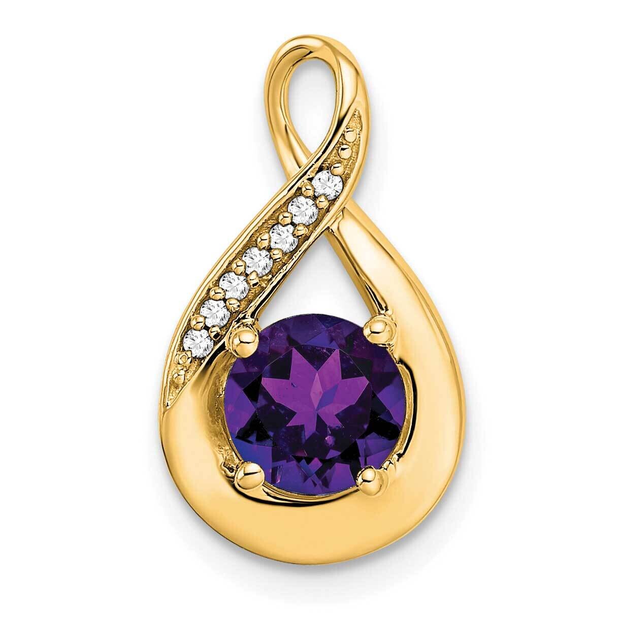 Amethyst Diamond Pendant 14k Gold PM7056-AM-003-YA