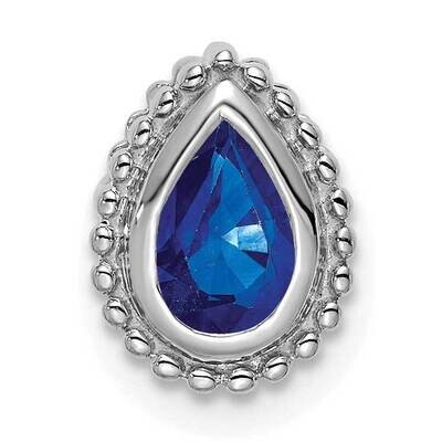Pear Sapphire Chain Slide 9.25 Inch 14k White Gold PM7203-SA-W, MPN: PM7203-SA-W,