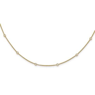 Diamond Station Cable Necklace 14k Gold PM1007-042-YA-18, MPN: PM1007-042-YA-18, 883957465340