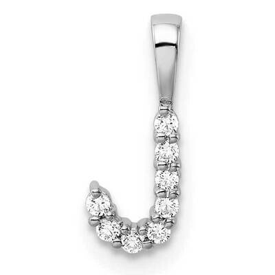 Diamond Letter J Initial Pendant 14k White Gold PM6988J-008-WLG, MPN: PM6988J-008-WLG, 883957886466