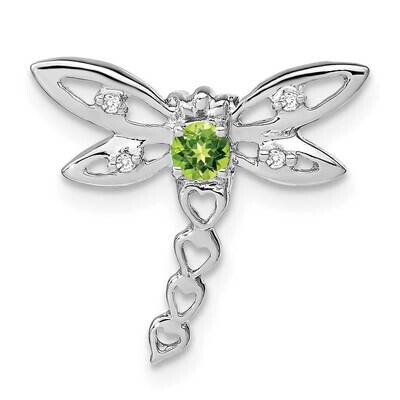 Peridot Diamond Dragonfly Chain Slide 14k White Gold PM7039-PE-002-WA, MPN: PM7039-PE-002-WA,
