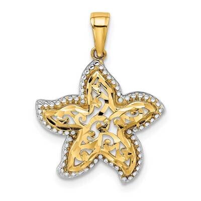 Starfish Pendant 14k Gold White Rhodium K9782, MPN: K9782, 196904084496