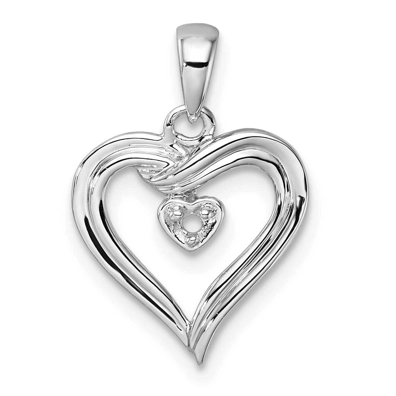 Heart Pendant Mounting 14k White Gold PM4843-002-W, MPN: PM4843-002-W,