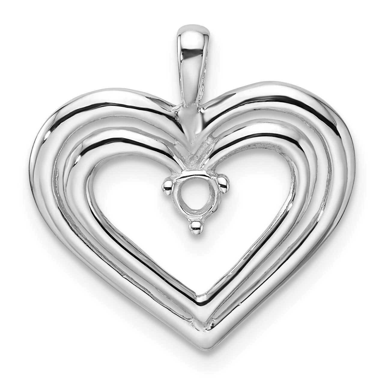 Double Heart Diamond Pendant Mounting 14k White Gold PM4842-013-W, MPN: PM4842-013-W,