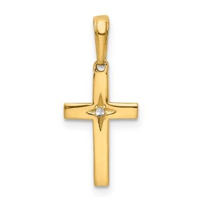 Diamond-Cut Cross Pendant 14k Gold With Rhodium K9796, MPN: K9796,