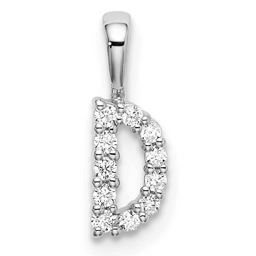 Diamond Letter D Initial Pendant 14k White Gold PM6988D-010-WLG, MPN: PM6988D-010-WLG, 883957886220