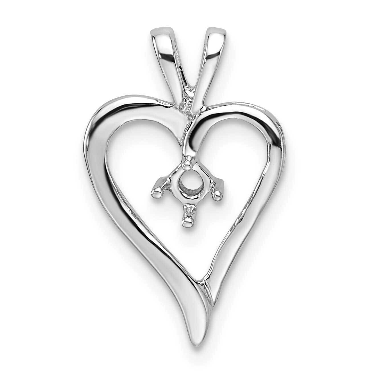Heart Pendant Mounting 14k White Gold PM4823-010-W, MPN: PM4823-010-W,