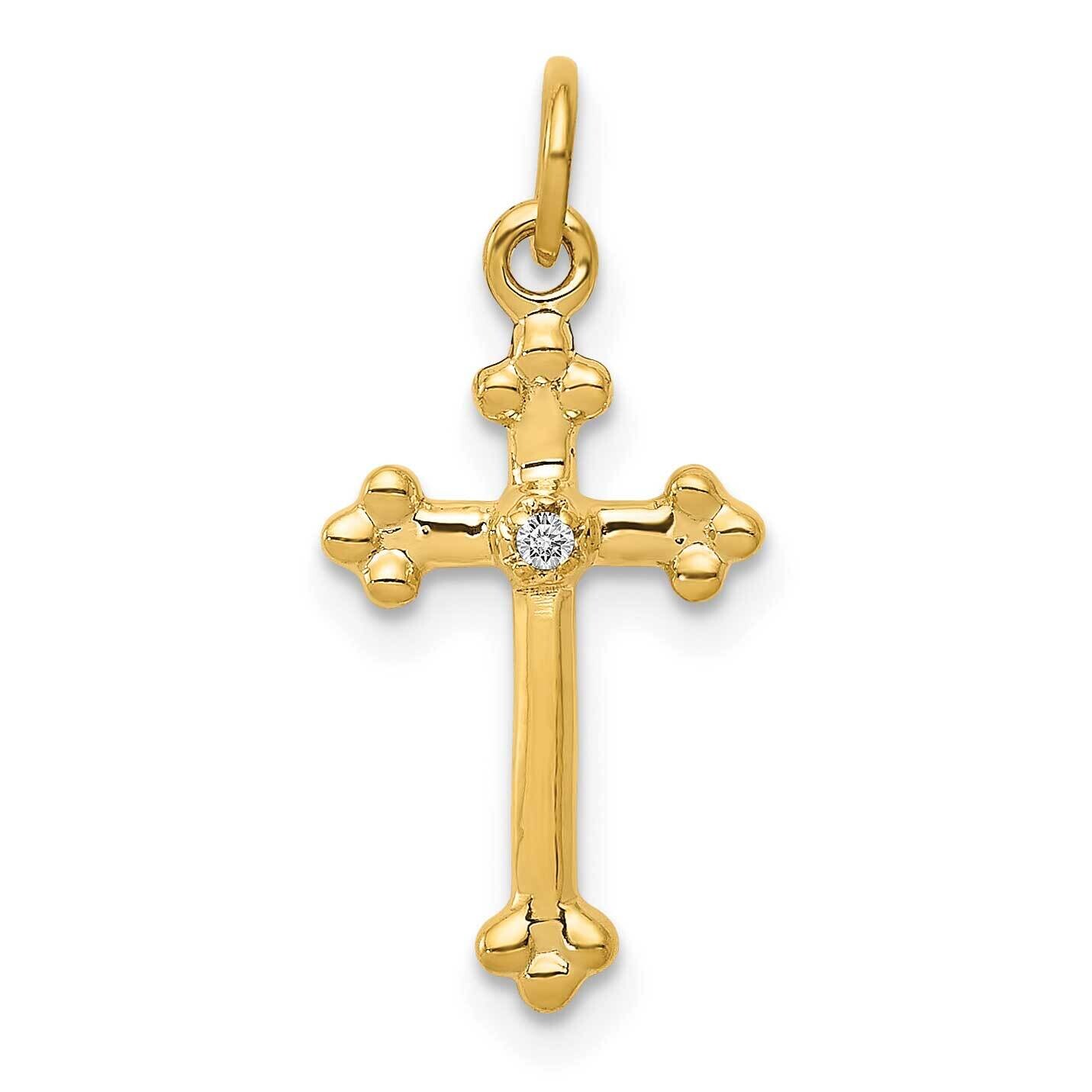 Small Diamond Budded Cross Pendant 10k Gold PM5030-002-1YA by Men&#39;s Jewelry and Accessories, MPN: P…
