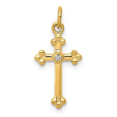 Small Diamond Budded Cross Pendant 10k Gold PM5030-002-1YA by Men&#39;s Jewelry and Accessories, MPN: P…