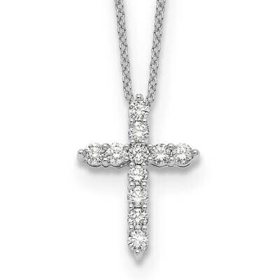 Diamond Cross 18 Inch Necklace 10k White Gold PM1000-050-1WA, MPN: PM1000-050-1WA,
