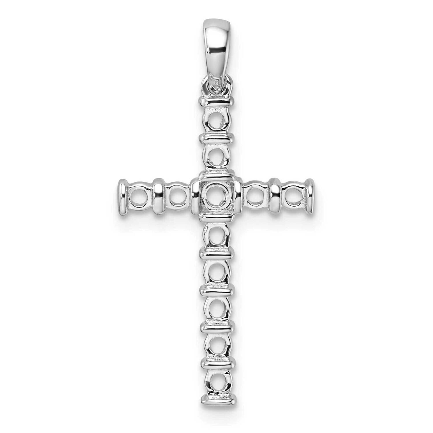 Latin Cross Pendant Mounting 14k White Gold PM4954-075-W, MPN: PM4954-075-W,