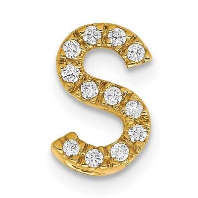 Diamond Letter S Initial Charm 10k Gold PM5221S-013-1YA, MPN: PM5221S-013-1YA,