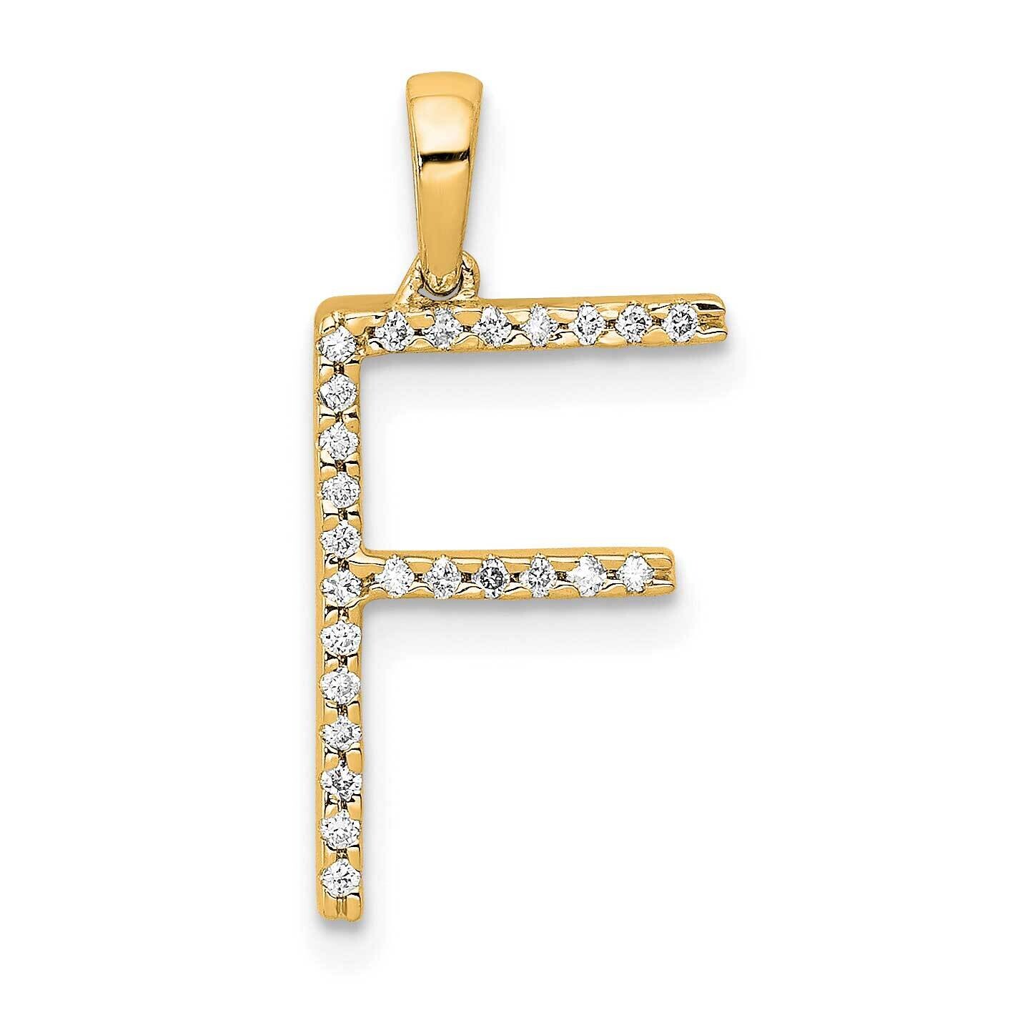 Diamond Letter F Initial Pendant 14k Gold PM5222F-013-YA, MPN: PM5222F-013-YA, 196904069080