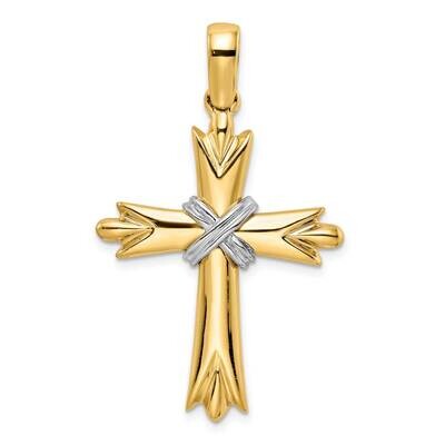 Polished X-Center Cross 14k Two-Tone Gold K9718, MPN: K9718, 196904170045