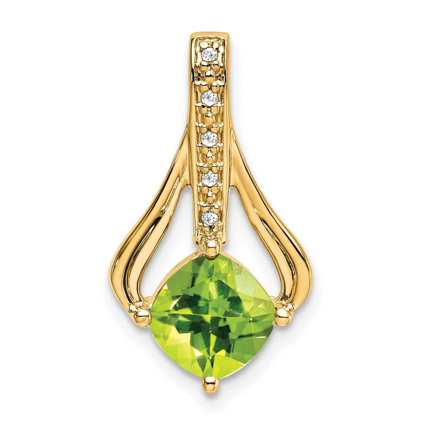 Peridot Diamond Pendant 14k Gold PM7032-PE-002-YA, MPN: PM7032-PE-002-YA,