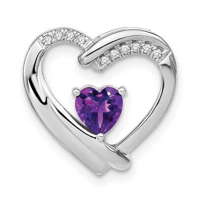 Amethyst Diamond Pendant Sterling Silver Rhodium-Plated PM7018-AM-005-SSA, MPN: PM7018-AM-005-SSA,