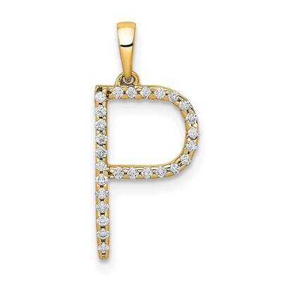 Diamond Letter P Initial Pendant 14k Gold PM5222P-010-YA, MPN: PM5222P-010-YA, 196904071045