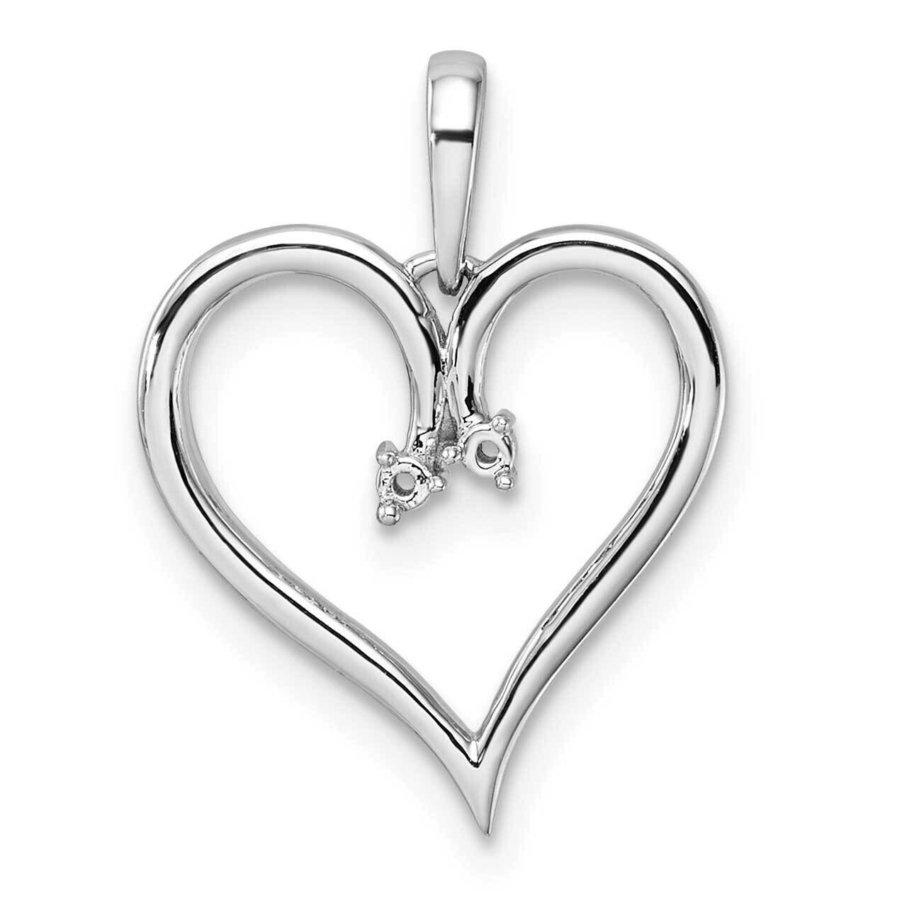 Heart Pendant Mounting 14k White Gold PM4821-002-W, MPN: PM4821-002-W,