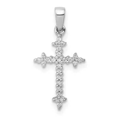 1/10Ct. Diamond Fleur E Lis Cross Pendant 10k White Gold PM5075-010-1WA by Men&#39;s Jewelry and Access…