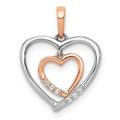 10Kt White Rose Gold Heart Charm Diamond Heart Pendant PM4903-003-1WRA, MPN: PM4903-003-1WRA,