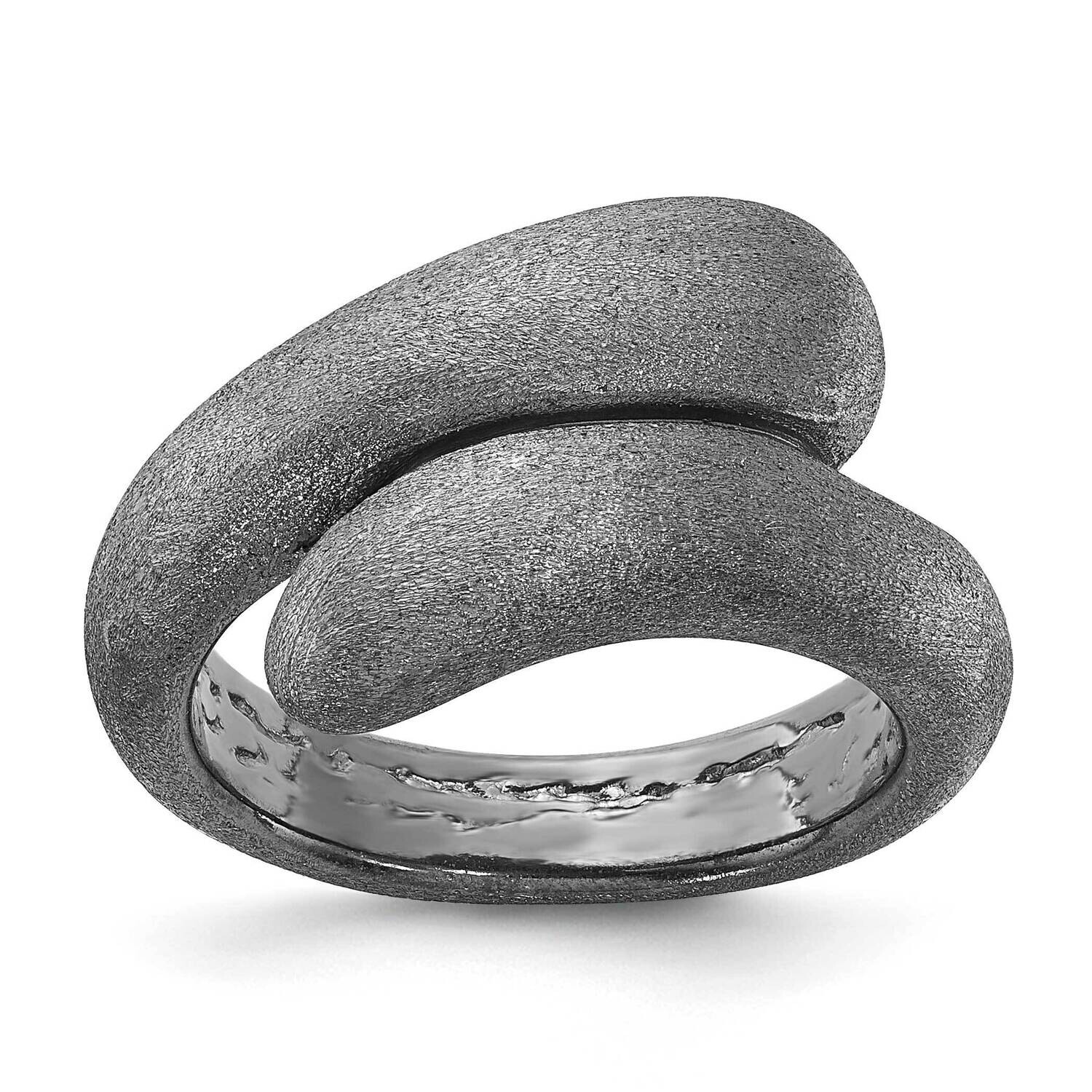 Black Rhodium-Plated Satin Ring Sterling Silver J288262012356