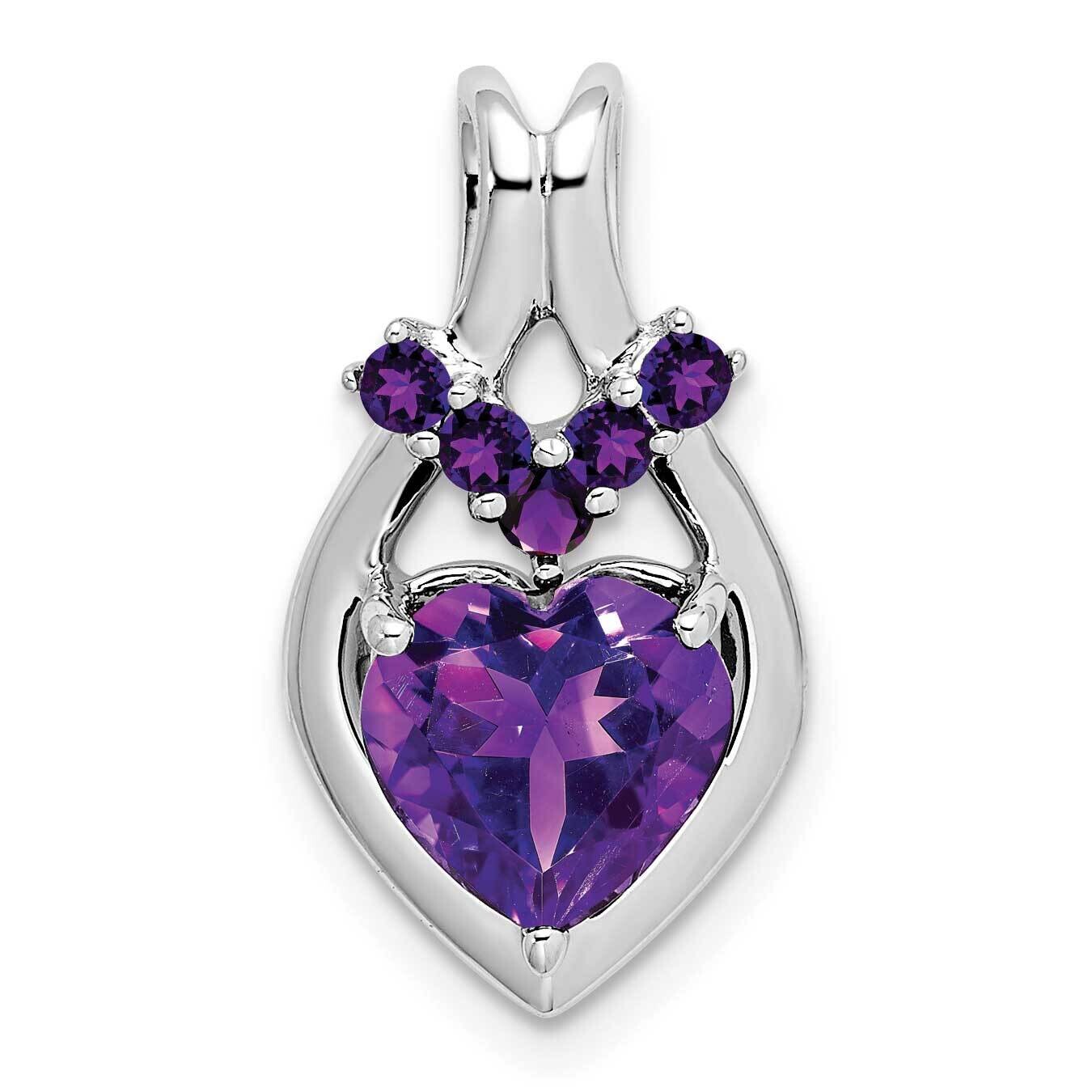 Amethyst Heart Pendant 14k White Gold PM7014-AM-W, MPN: PM7014-AM-W,