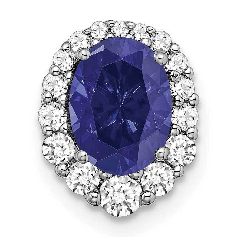 Diamond Cr Blue Sapphire Halo Chain Slide 14k White Gold PM7050-CSA-033-WLG, MPN: PM7050-CSA-033-WL…