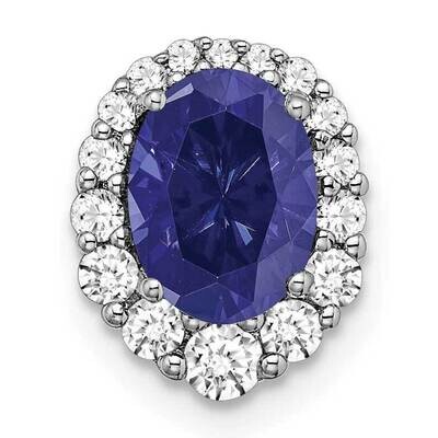Diamond Cr Blue Sapphire Halo Chain Slide 14k White Gold PM7050-CSA-033-WLG, MPN: PM7050-CSA-033-WL…