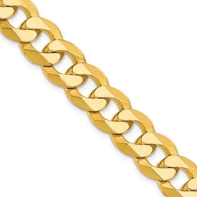 12.0mm Flat Beveled Curb Chain 24 Inch 14k Gold FBU300-24, MPN: FBU300-24,
