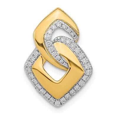 Diamond Fancy Shaped Chain Slide 14k Polished Gold PM6904-020-YA, MPN: PM6904-020-YA,