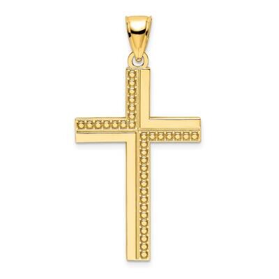 Beaded Cross Pendant 14k Polished Gold K9877, MPN: K9877, 196904169971