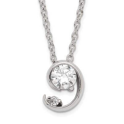 Kelly Waters Rhodium-Plated Half Moon CZ Necklace KW650-18, MPN: KW650-18, 883957766980