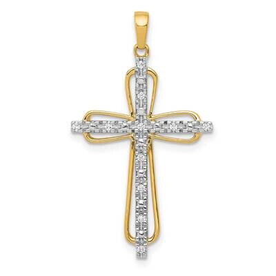&amp; Rhodium Diamond Cross Pendant 10k Gold PM5066-005-1YA by Men&#39;s Jewelry and Accessories, MPN: PM50…