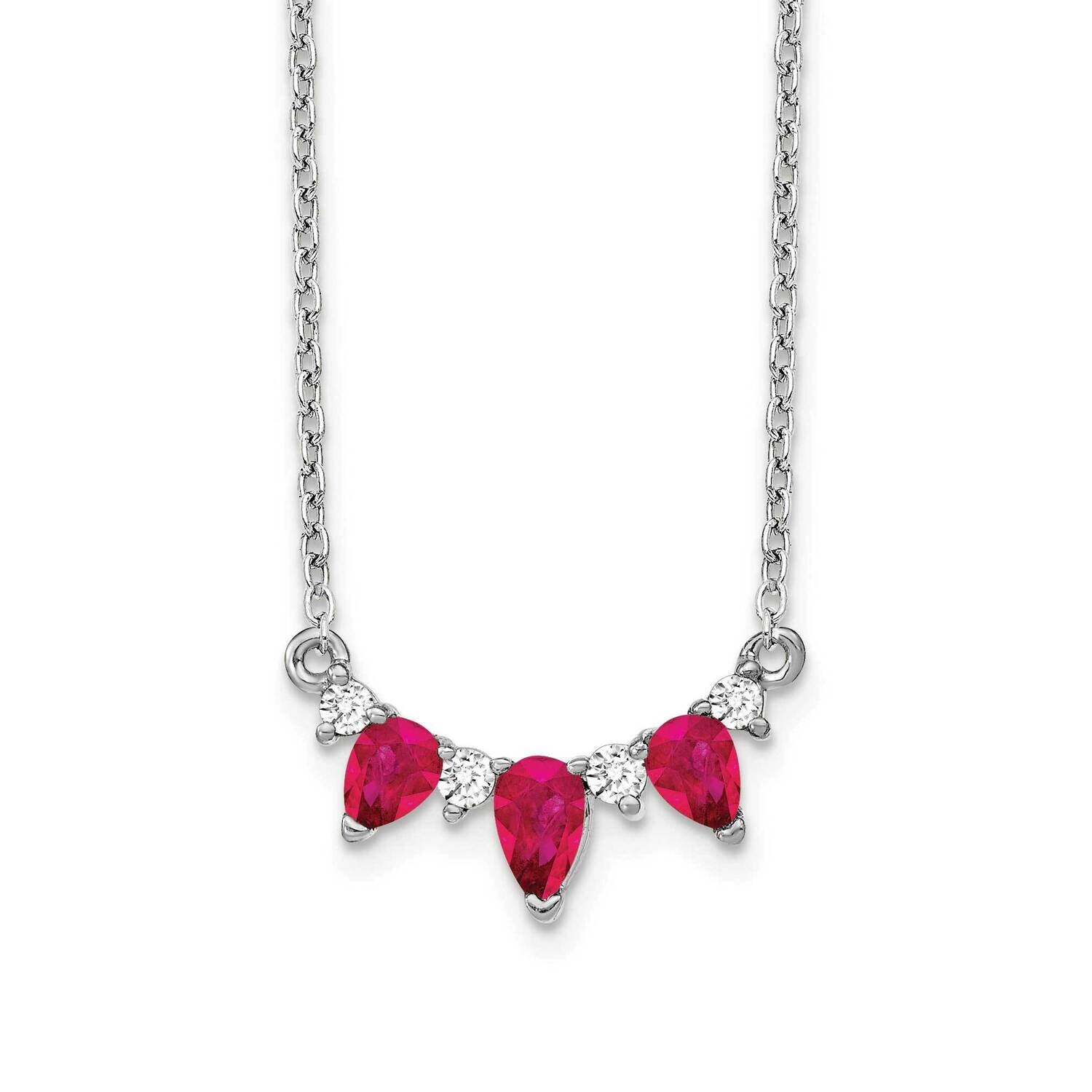 Ruby Diamond 18 Inch Necklace 14k White Gold PM7176-RU-012-WA, MPN: PM7176-RU-012-WA, 883957763118