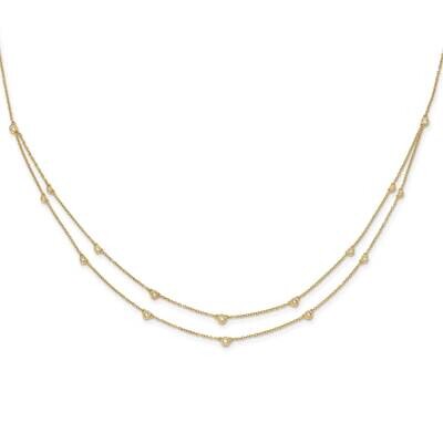 Diamond Multi Station Double StrBracelet 7 Inch 14k Gold PM3755-025-YA, MPN: PM3755-025-YA,