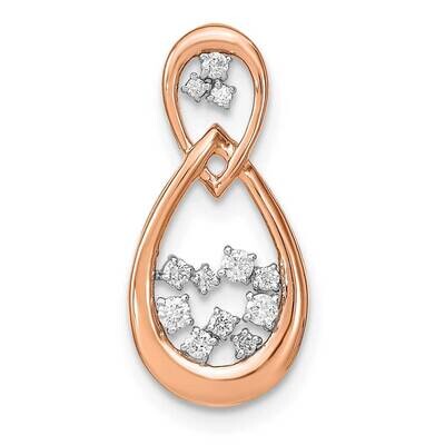 Diamond Double Teardrop Chain Slide 14k Rose Gold PM6863-013-RLG, MPN: PM6863-013-RLG, 883957883458