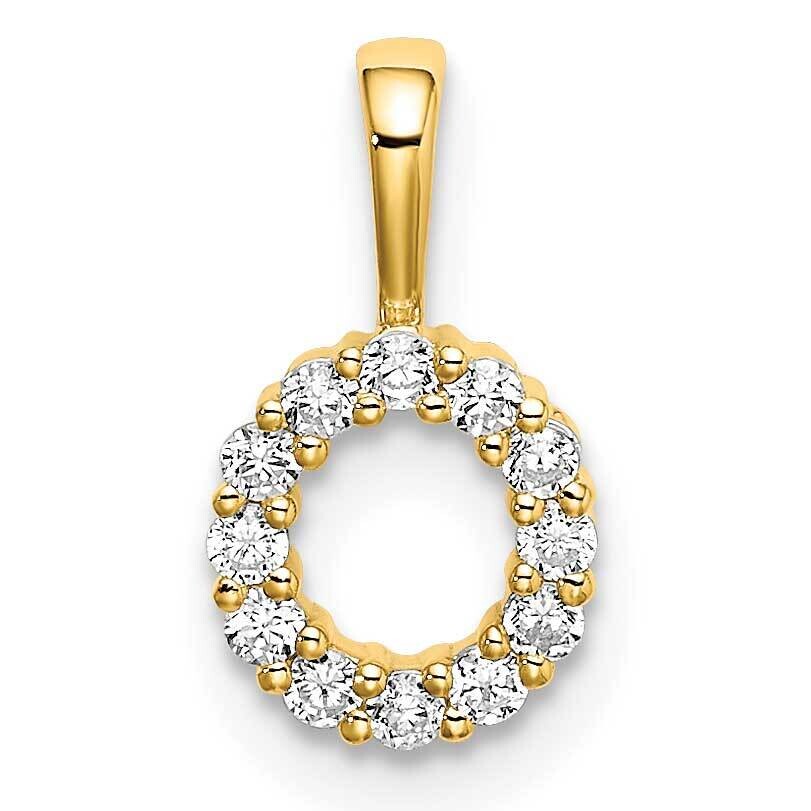 Diamond Letter O Initial Pendant 14k Gold PM6988O-012-YLG, MPN: PM6988O-012-YLG, 883957886749