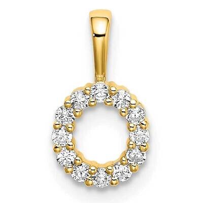 Diamond Letter O Initial Pendant 14k Gold PM6988O-012-YLG, MPN: PM6988O-012-YLG, 883957886749