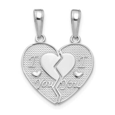 I Love You Break Apart Heart Charm 14k White Gold M197W, MPN: M197W,
