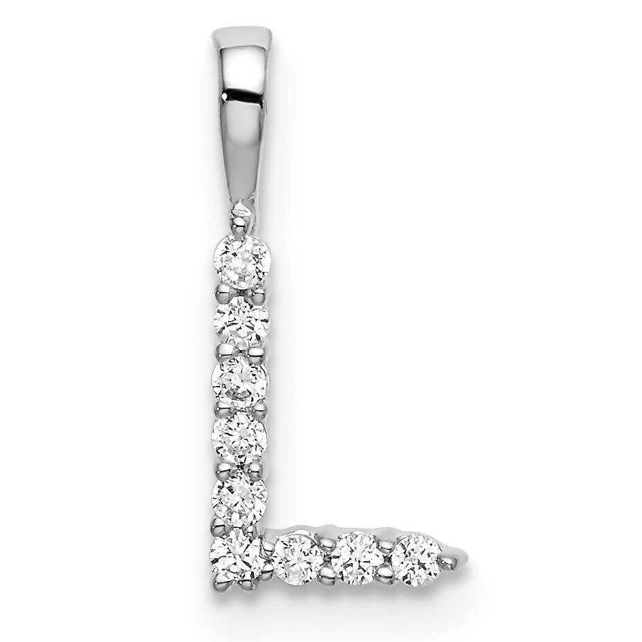 Diamond Letter L Initial Pendant 14k White Gold PM6988L-009-WLG, MPN: PM6988L-009-WLG, 883957886619